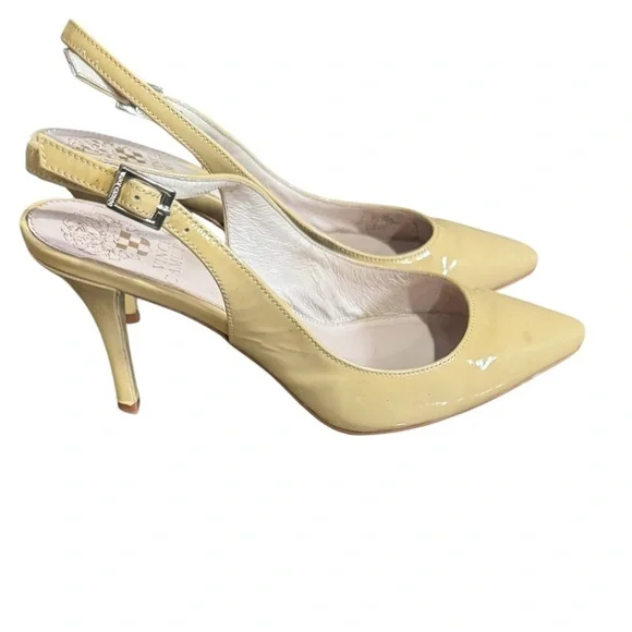 ✨ Vince Camuto Nude Patent Slingback Heels – Size 6.5 – 3” Heel ✨ - Picture 3 of 6
